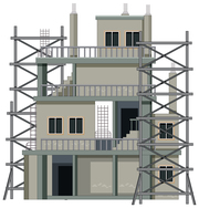 Building construction site concept illustration