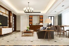 3d rendering contemporary modern dining room and living room with luxury decor 3d rendering contemporary modern dining room and living room with luxury decor